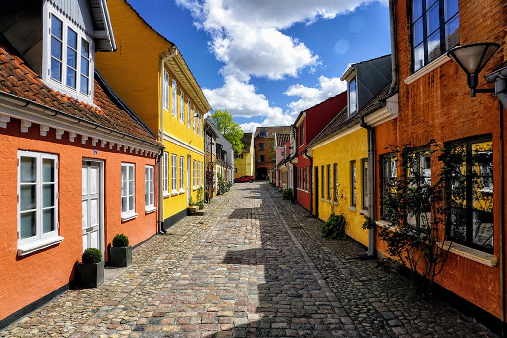 Maisons dans la vieille ville d'Odense