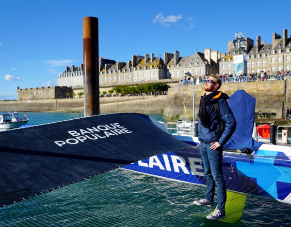 Visite du Maxi Trimaran Banque Populaire avant la Route du Rhum