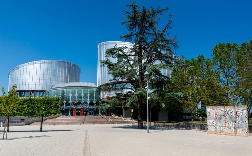 Morceaux du mur de Berlin à la Cour Européenne des Droits de l'Homme de Strasbourg