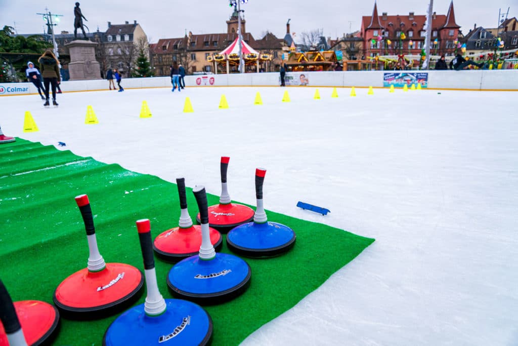 Eisstock sur la patinoire de Colmar