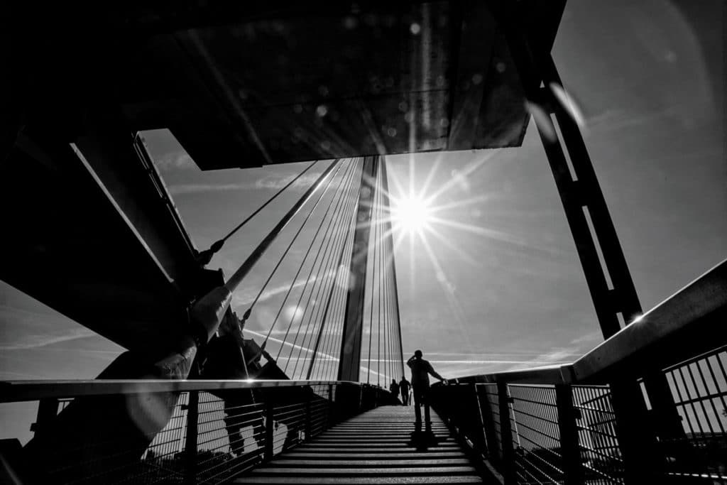 La passerelle Mimram au Jardin des Deux-Rives