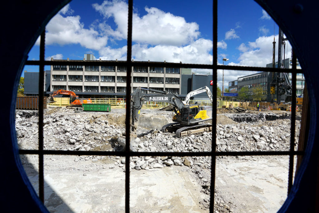 Chantier de construction du tramway d'Odense