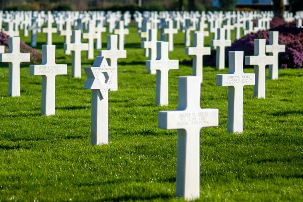 Croix de David au cimetière américain de Colleville