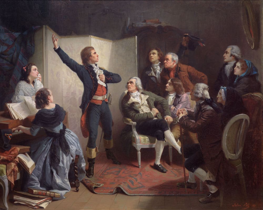 Tableau de Pils représentant Rouget de Lisle chantant La Marseillaise à Strasbourg