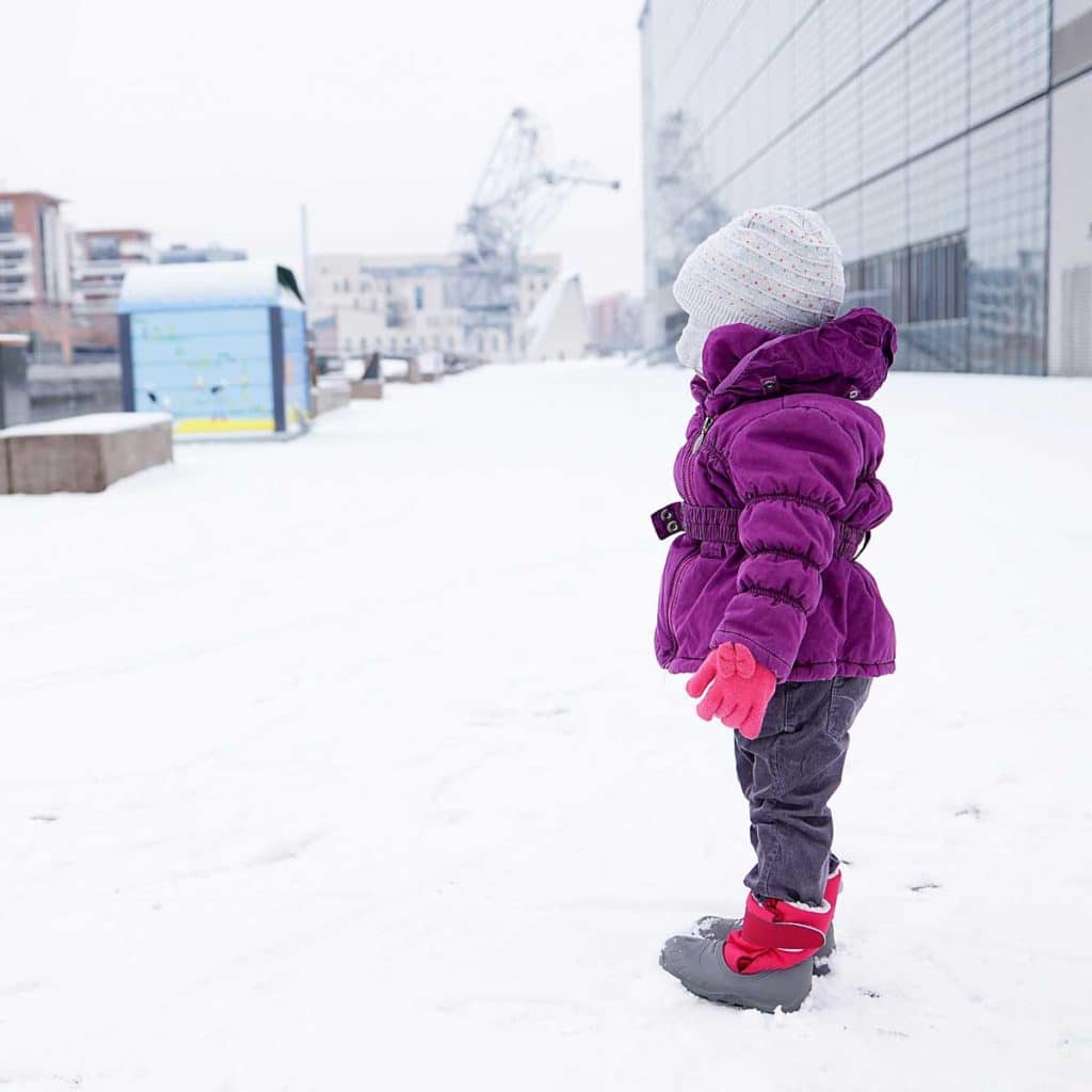 Strasbourg et la presqu'île Malraux sous la neige