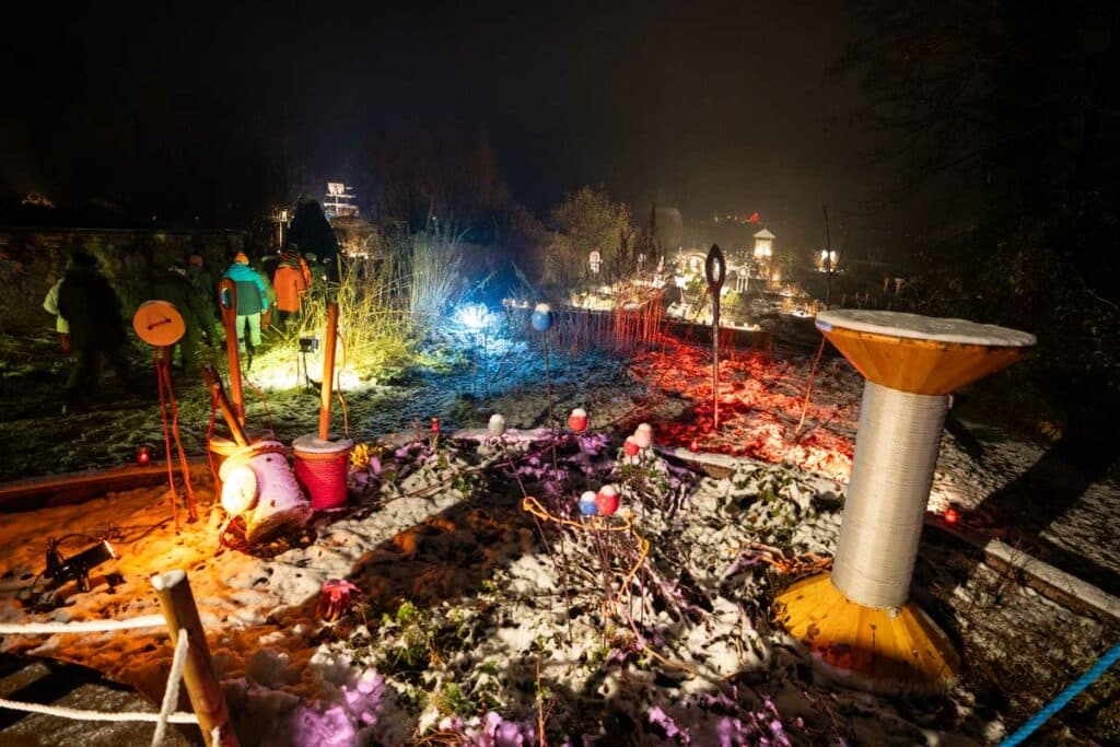 Les jardins du parc de Wesserling décorés pour Noël