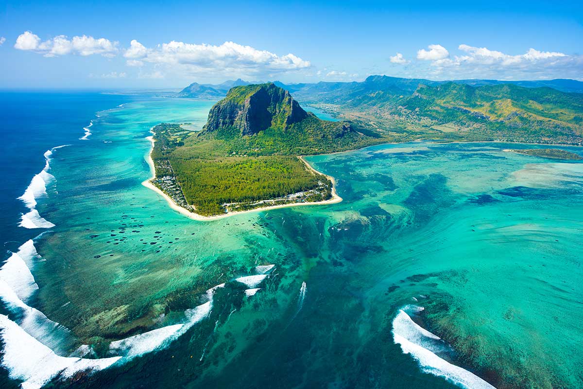 Vue aérienne de l'Île Maurice